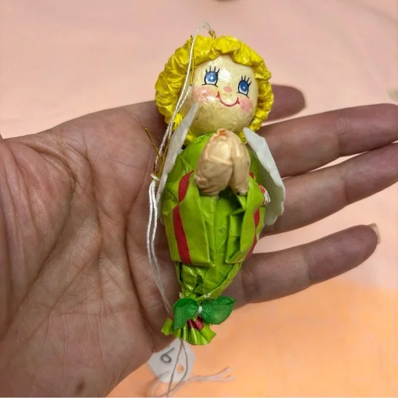 5 pc Vintage Mixed Christmas Ornament Lot - Candy, Bear, Bell - Picture 7 of 16